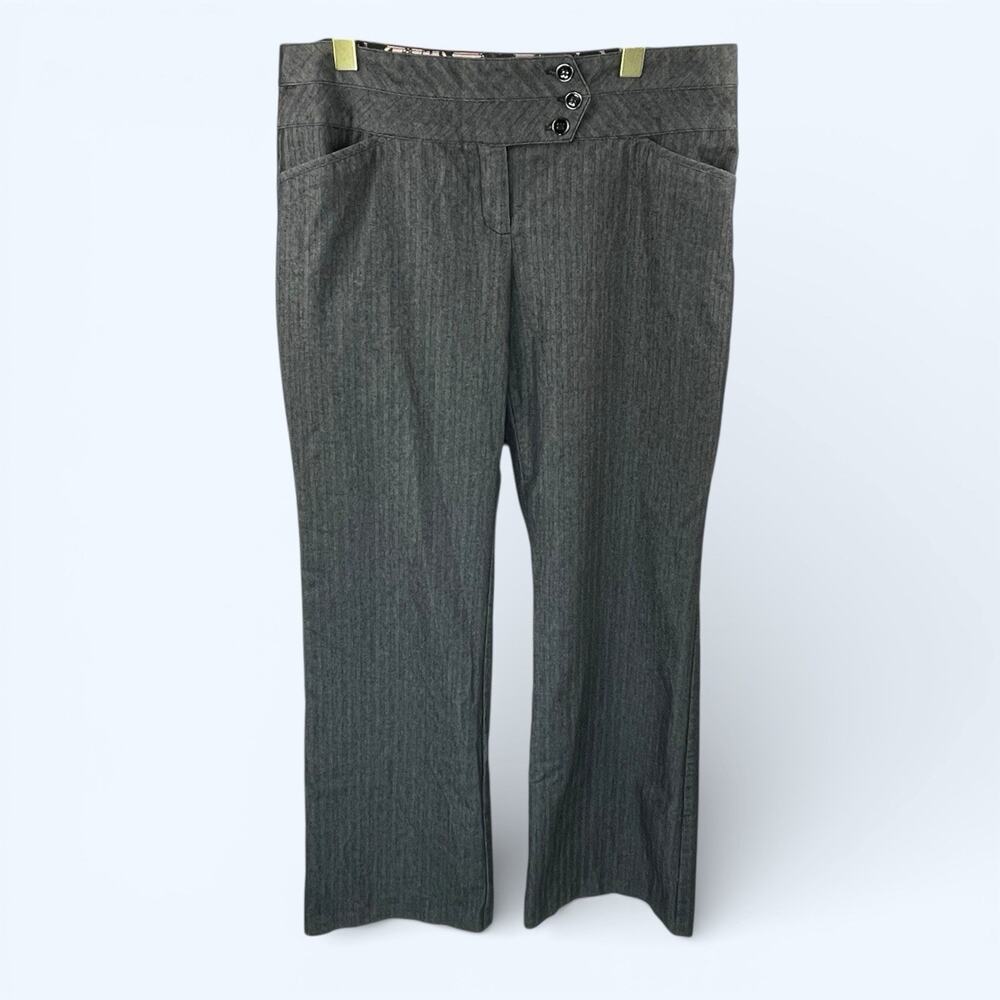 Joe B by Joe Benbasset Women's Gray pinstripe streight leg dress pants sz 13 - Picture 1 of 6